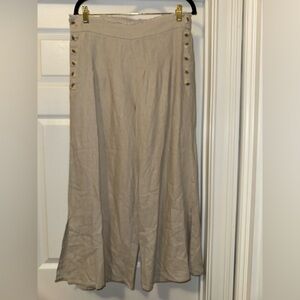 Rewash Tan Linen/Rayon Wide Leg Capris